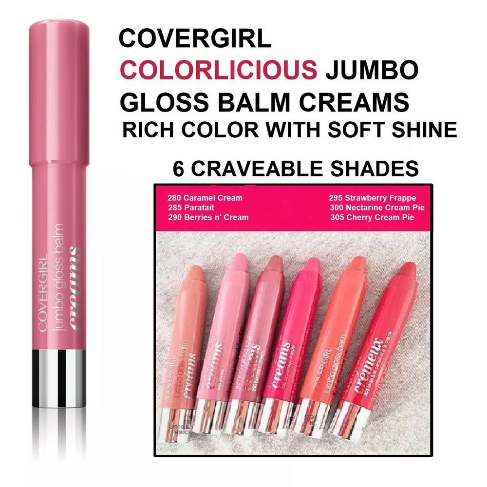 Son Dưỡng Bút Chì Cover Girl Jumbo Gloss Balm Creams 280 Caramel Cream 285 Parfait 295 Strawberry Frappe 305 Cherry Crea