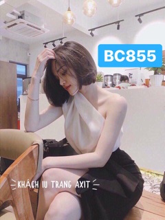 Set áo váy lệch vai