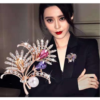 Trâm cài áo đính đá hình bông hoa nữ tính