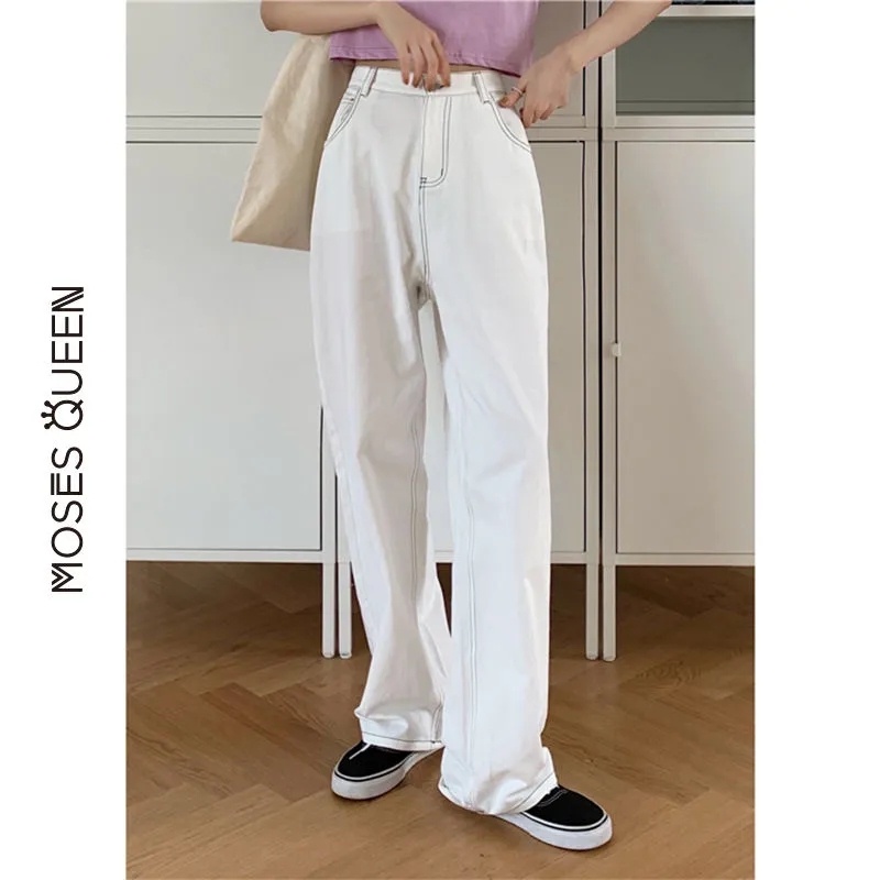 NRVP Quần Jean Dài Ống Rộng Thời Trang Hàn Quốc Cá Tính Cho Nữ