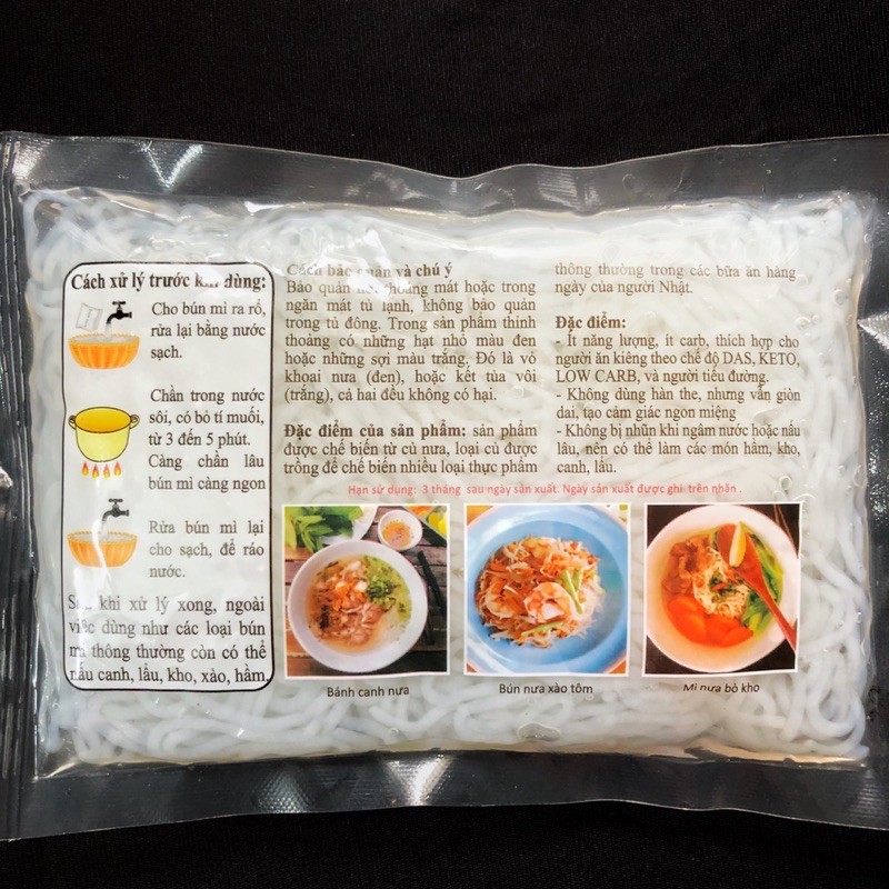 Bún Nưa Keto Das Vị Nguyên 160g - Gói nhỏ dễ sử dụng