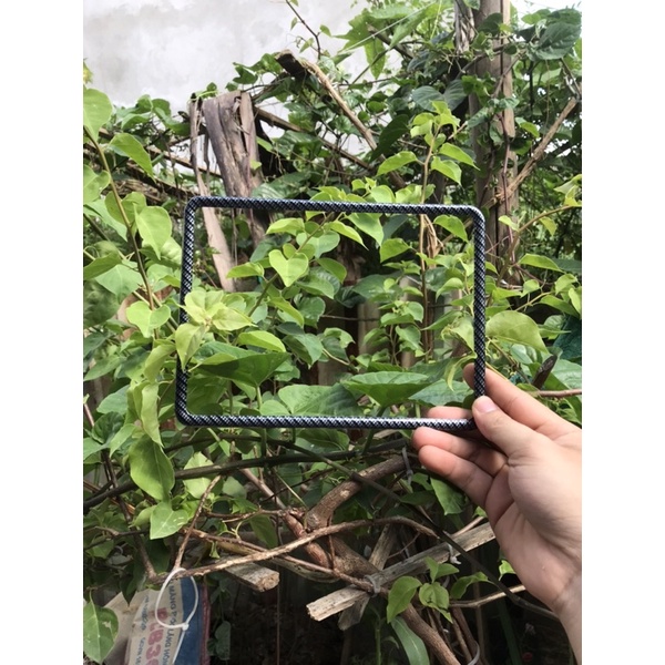 Khung viền biển màu cacbon mẫu mới inox cao cấp gắn các dòng xe