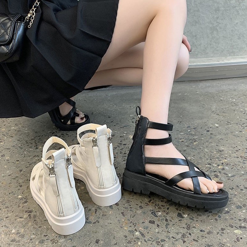 Dép tăng chiều cao Sandal Cổ Cao Thiết Kế Mới Dày Dặn Thời Trang Dành Cho Mùa Xuân Hè