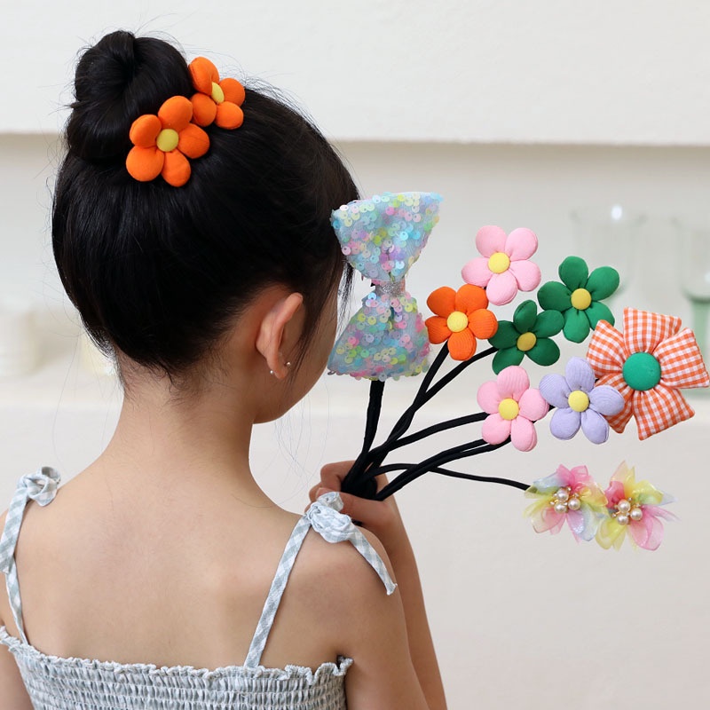 Dây Quấn Tóc Hoa Cho Bé Gái, Phụ Kiện Tóc Cho Bé Phong Cách Hàn Quốc