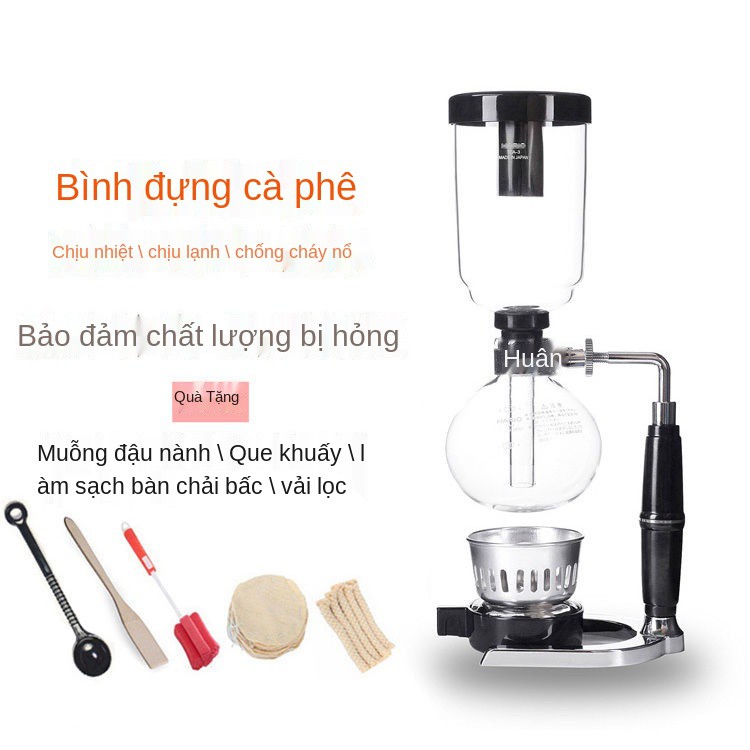 ♗◈♣Miễn phí vận chuyển Bình siphon Hario máy pha cà phê nhà thủy tinh lọc thương mại loại xả tay