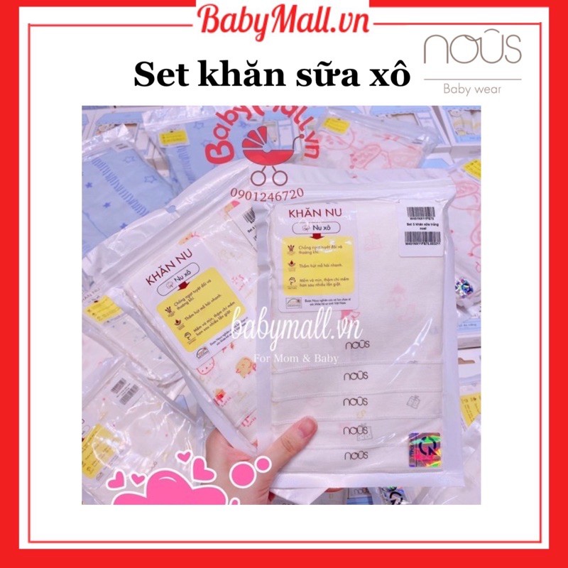 Set 5 khăn sữa xô Nous