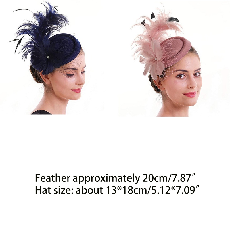 Băng Đô Cài Tóc Đính Lông Vũ Kiểu Trung Cổ Dễ Thương Cho Nữ