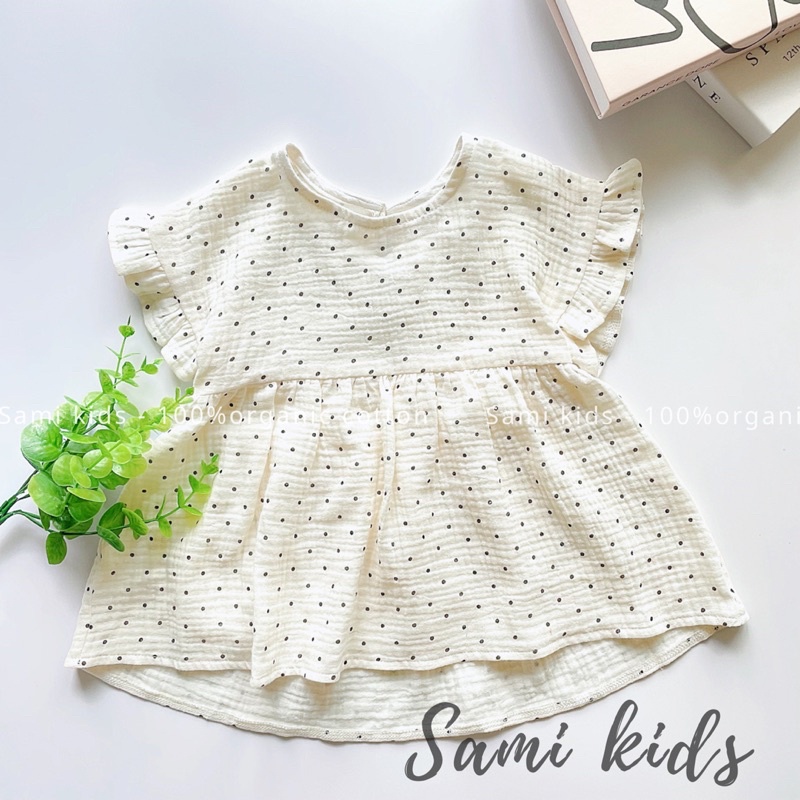 Váy babydoll cho bé mềm mại chất liệu xô Muslin 5-16kg SAMIKIDS