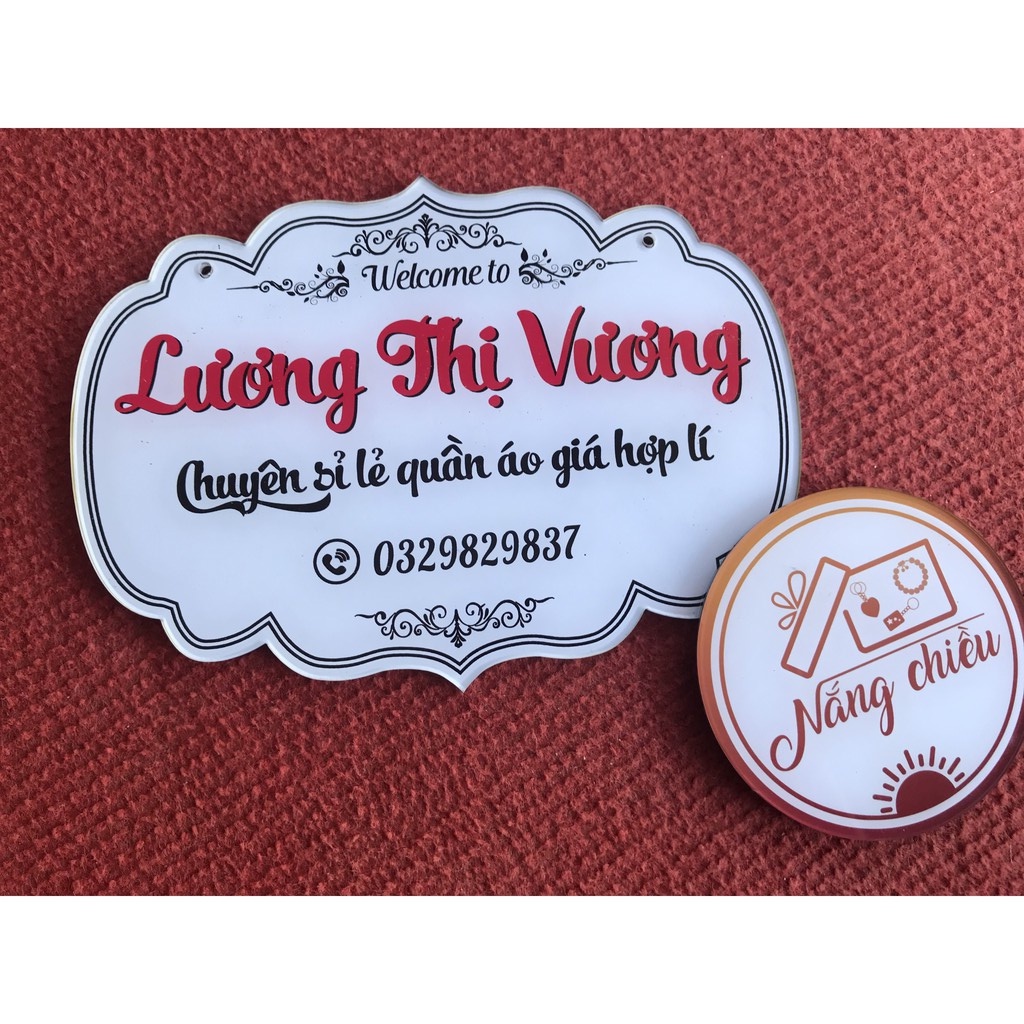 Bảng hiệu mica treo shop - Bảng hiệu livestream bán hàng - chống trộm cắp ảnh - in thương hiệu shop