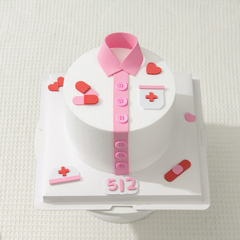 Set xốp áo bác sĩ (TRẮNG-HỒNG)-Q6529