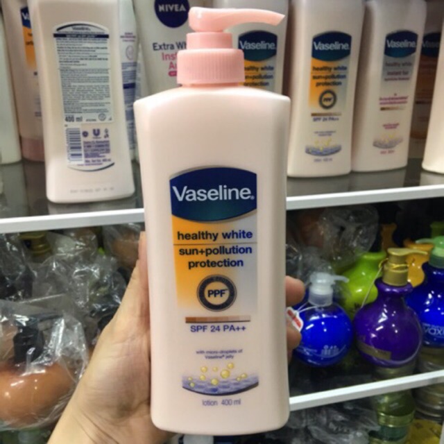 Sữa dưỡng thể trắng da chống nắng VASELINE HEALTHY WHITE SPF 24 PA++(400ml)