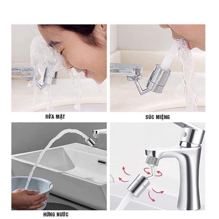 Đầu Nối Vòi Nước, Tăng Áp Lọc Nước Thông Minh Xoay 720 Độ Lắp Vòi Nước Chậu Rửa Bát Chén Lavabo 2 Chế Độ Nước V3 SUVADO