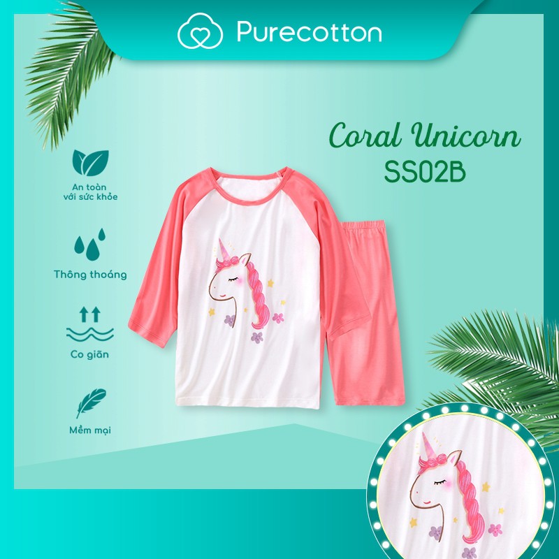 Bộ đồ mặc nhà mùa hè Pure Cotton cho bé gái chất liệu cotton cao cấp PC044