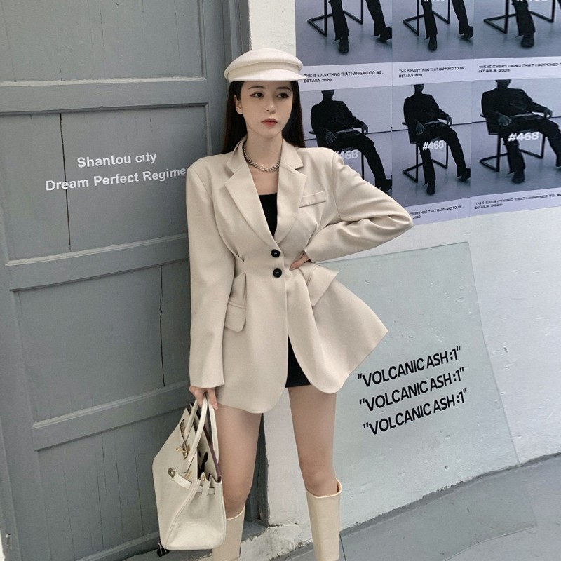 (Hàng Đẹp)Ảnh thật 6 hình cuối-HC114.Áo blazer thu đông nhún eo sành điệu kiểu mới | BigBuy360 - bigbuy360.vn