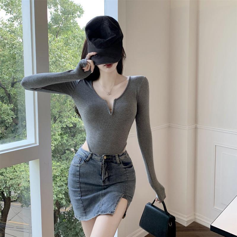 Áo Thun DàI Tay Cổ Chữ v MàU Đen JL-TX-498