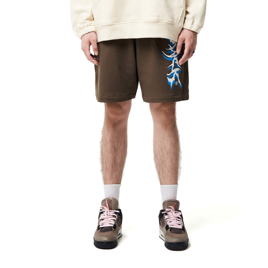 Quần shorts BLVCK graphic - Màu nâu