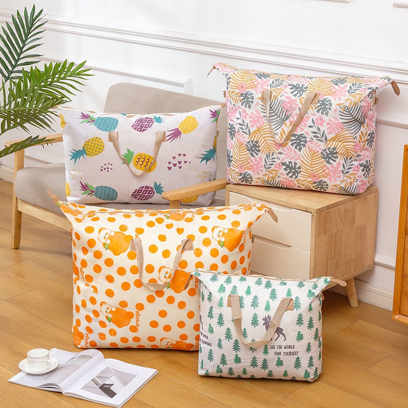 Túi Đựng Chăn Mền / Hành Lý Cỡ Lớn Có Khóa Kéo Chống Ẩm Họa Tiết Hoạt Hình Dễ Thương