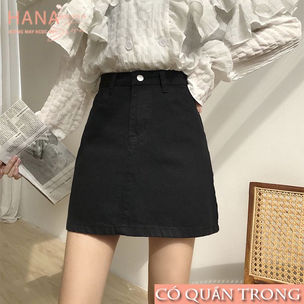 Chân váy kaki chữ A có túi lót trong ngắn ôm màu Đen Trắng - Cạp lưng váy cao - Vải Kaki thô mặc đi làm công sở biển đẹp | BigBuy360 - bigbuy360.vn