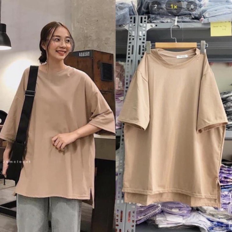 Áo thun trơn nam nữ tay lỡ xẻ vạt giá rẻ form rộng oversize kiểu hàn quốc unisex cao cấp DUKO FASHION AT28 | BigBuy360 - bigbuy360.vn
