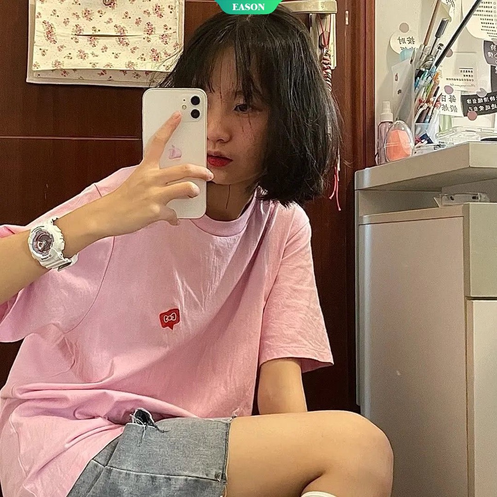 Áo Thun 100% cotton Tay Ngắn Dáng Rộng In Hình Mèo Hello Kitty Dễ Phối Đồ Thời Trang Mùa Hè Cho Nữ 2022