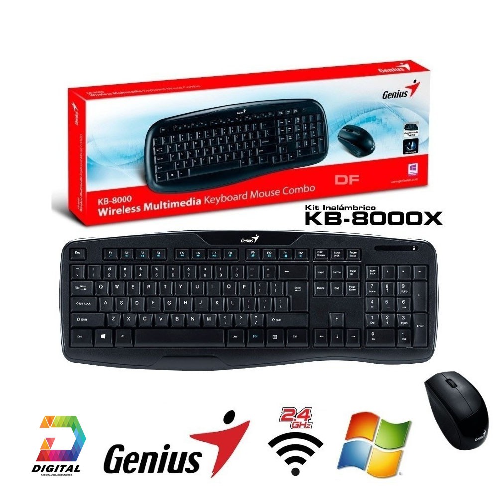 Combo chuột và bàn phím Genius không dây chính hãng bảo hành 12 tháng | BigBuy360 - bigbuy360.vn