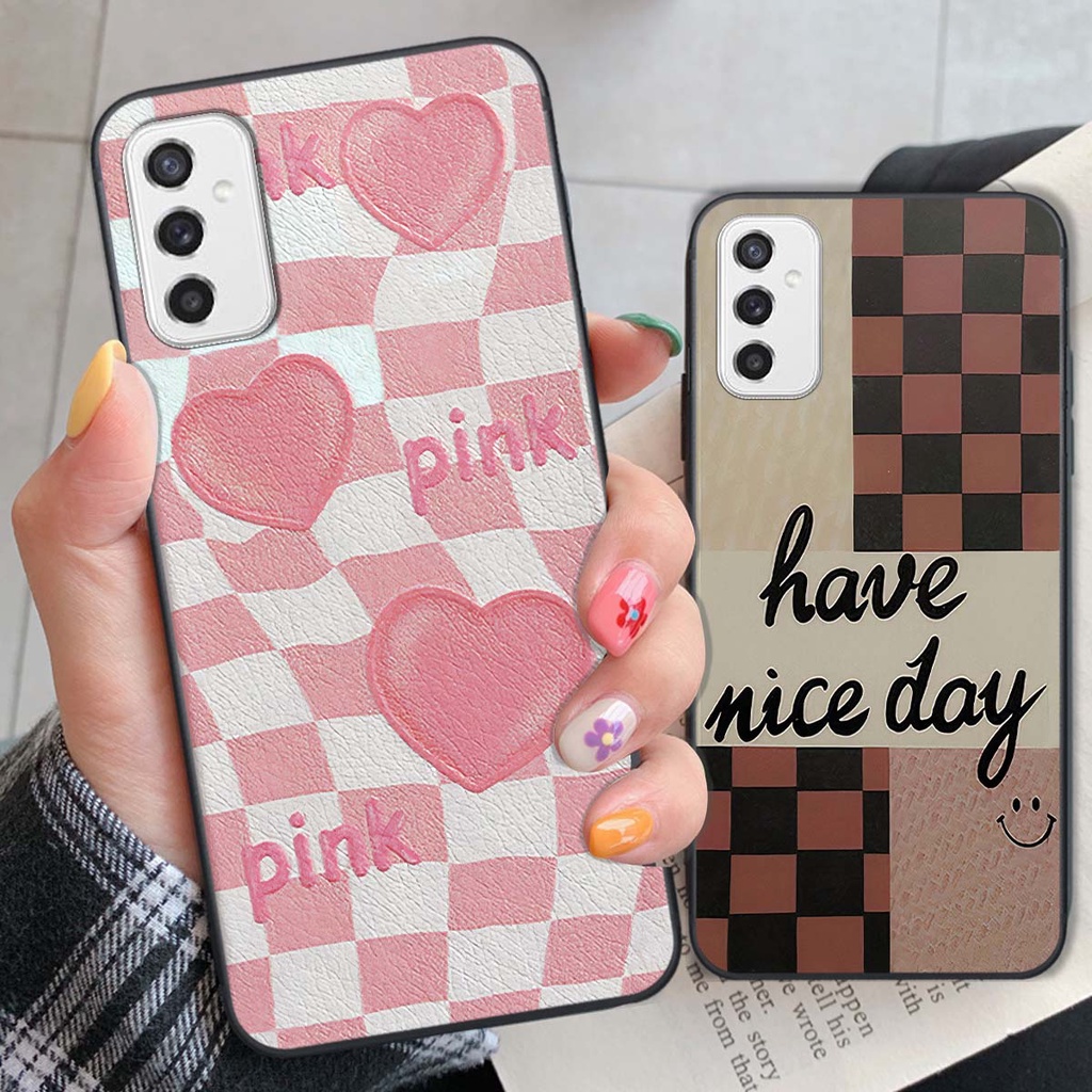 Ốp Samsung M52 5G caro trái tim cá tính, thời trang siêu đẹp, siêu phong cách