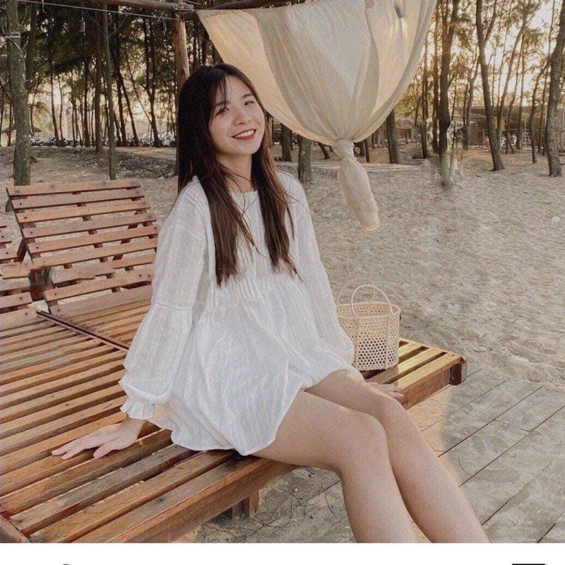 [ẢNH THẬT]ÁO BABY DOLL ĐŨI TRẮNG