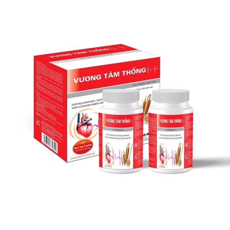 Vương tâm thống⚡Hộp 180 viên hỗ trợ sức khỏe tim mạch giảm mỡ máu