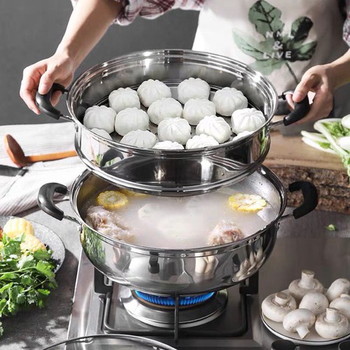 [Yan Can Cook] Nồi Hấp Đa Năng , Nồi Hấp 2 Tầng Inox 28cm Cao Cấp ( sử dụng được cả bếp từ và bếp ga)