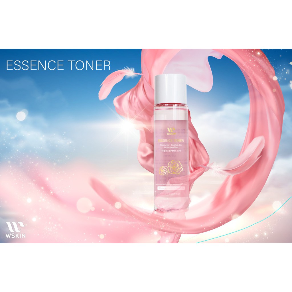 NƯỚC HOA HỒNG TINH CHẤT ESSEN TONER WSKIN CẤP ẨM, DƯỠNG TRẮNG, NGHỪA NÁM 150ML