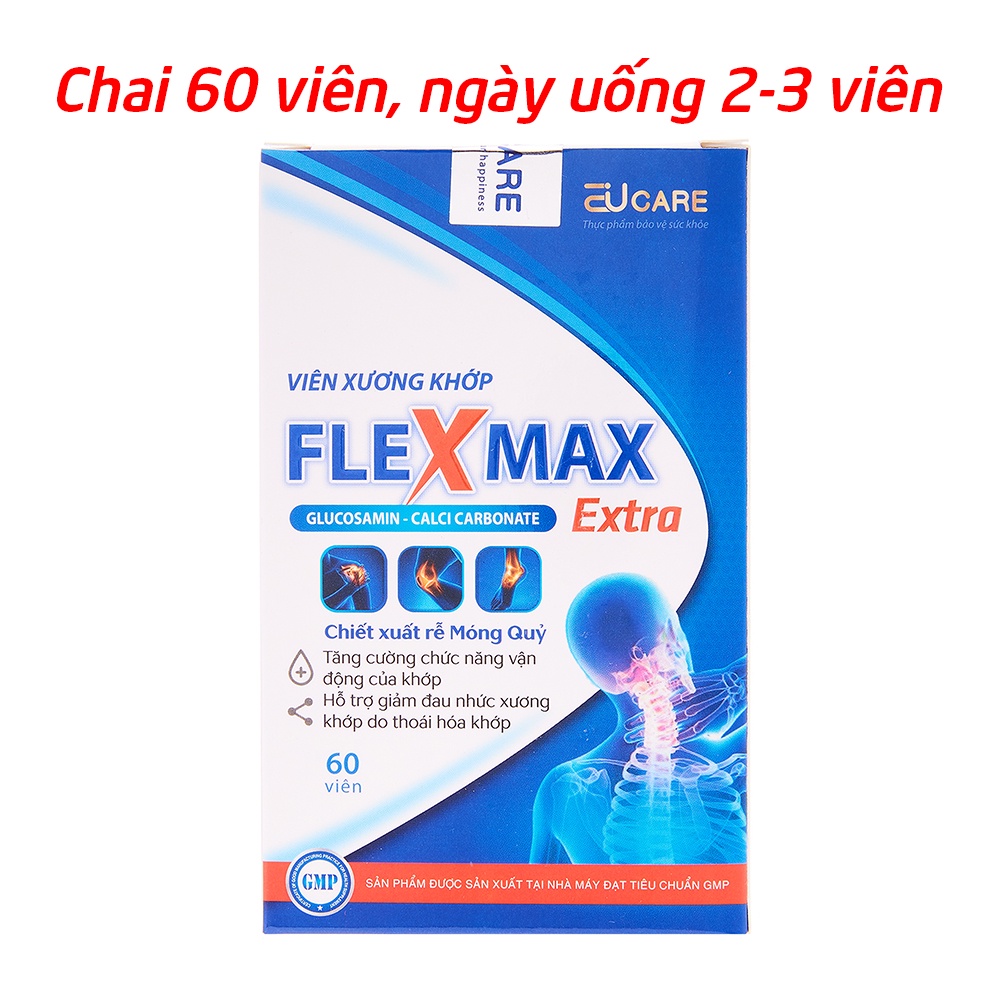 Viên xương khớp Glucosamine giảm đau nhức xương khớp - Hộp 60 viên [Flexmax Extra]