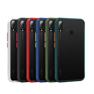 Ốp điện thoại silicon cứng mặt nhám màu trơn bảo vệ toàn diện cho Huawei Y9 2019