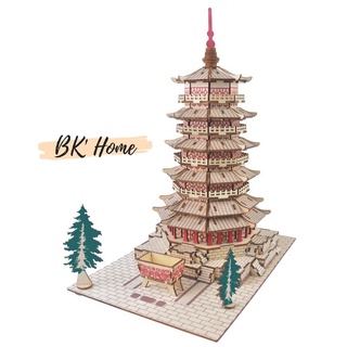 Đồ chơi gỗ lắp ráp 3D mô hình Chùa Thích Ca Mâu Ni Birkeetoys