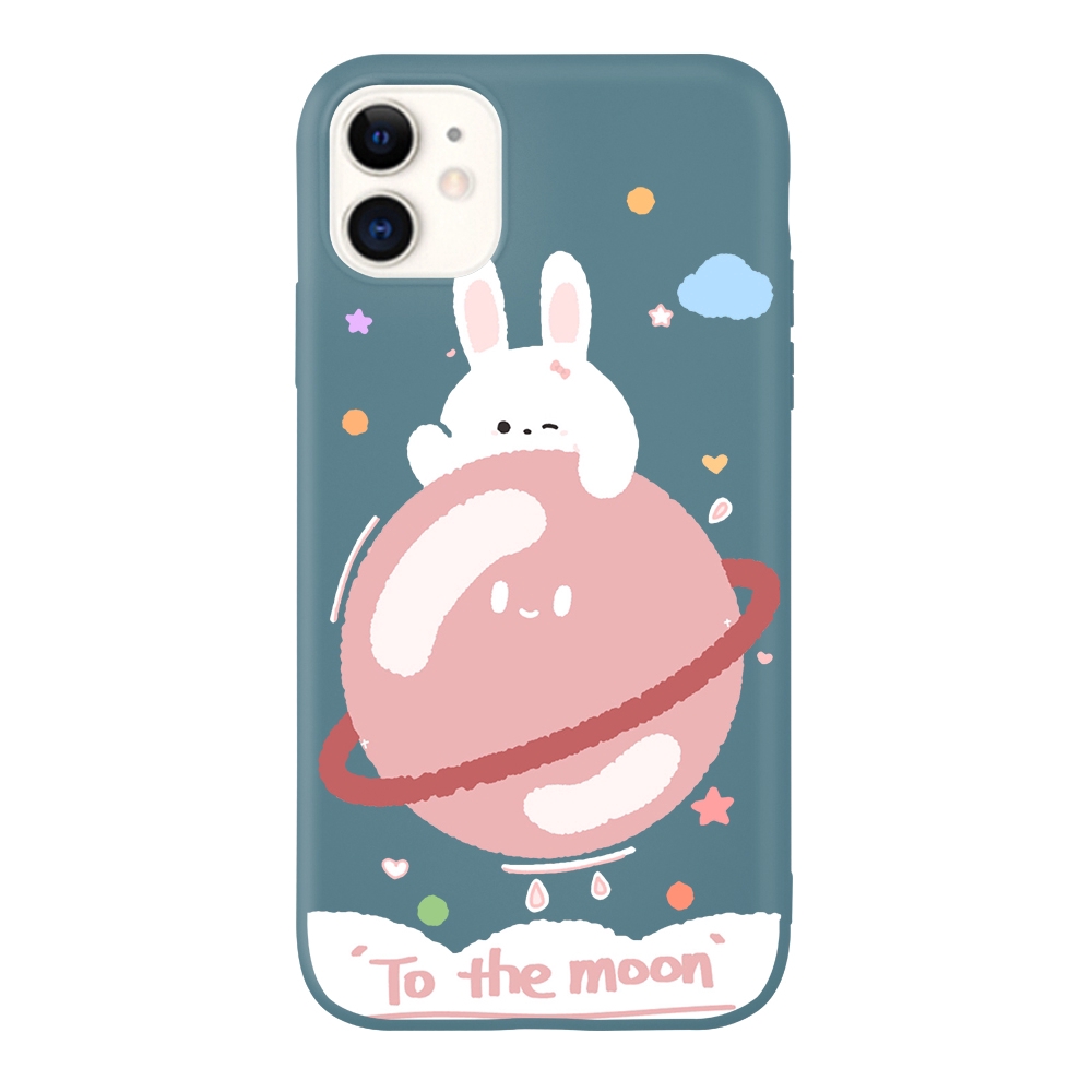 Ốp điện thoại mềm màu lì phối hình thỏ cho iPhone 11 11Pro 11ProMax 6 6s 7 8 X XS XR XSMAX | BigBuy360 - bigbuy360.vn