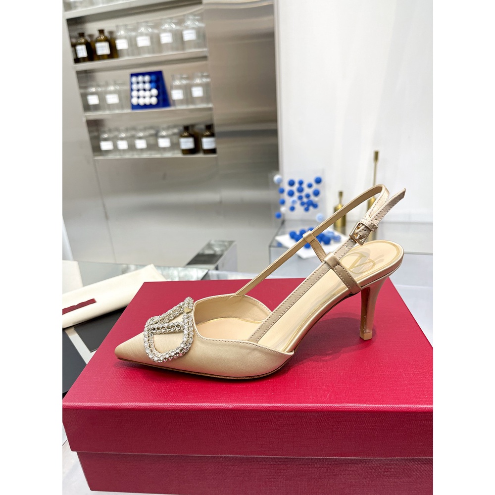 Giày cao gót da thật thời trang nữ cao cấp Valentino V sành điệu, thanh lịch và cá tính