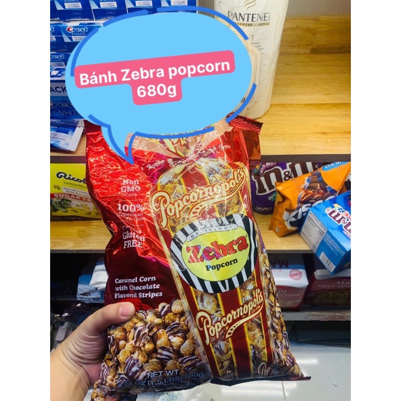 (Freeship) Bắp rang vị caramel phủ sốt socola ZEBRA POPCORNOPOLIS m
