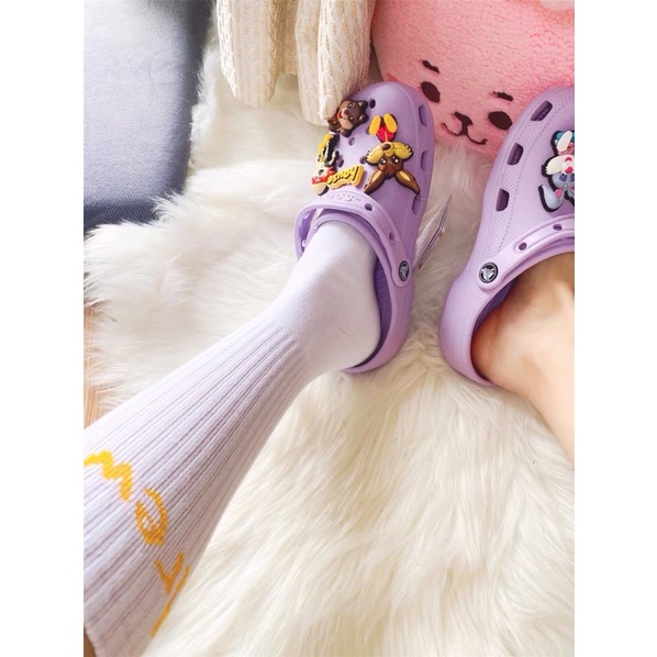 Dép Sục Cross Band Drew House Màu Tím +Sticker 6D Hàng Chuẩn Full Tag, Full Hộp