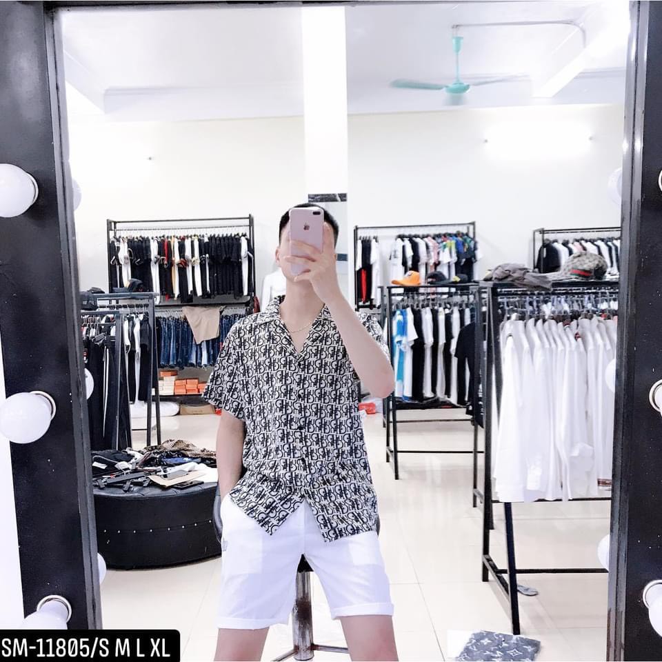 Áo sơ mi Nam Nữ 🔅FULL SIZE🔅 Áo sơ mi 3D cộc tay form rộng họa tiết Dior chất vải mềm mịn, thoáng mát chuẩn size