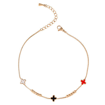 Mới Lắc Chân Thép Titan Mạ Vàng 18K Họa Tiết Bầu Trời Đầy Sao