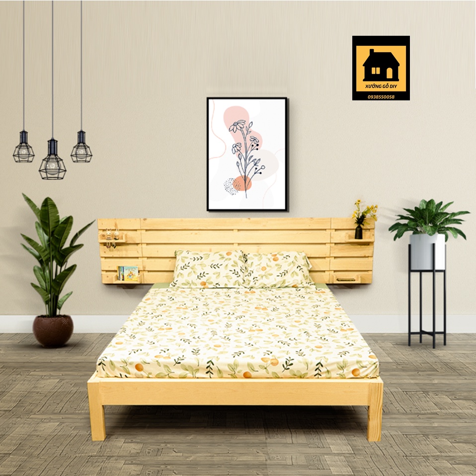 Giường ngủ gỗ có headboard có ngăn kéo ⚡ GIÁ XƯỞNG ⚡ 1m2_1m4_1m6_1m8 (kèm phụ kiện)