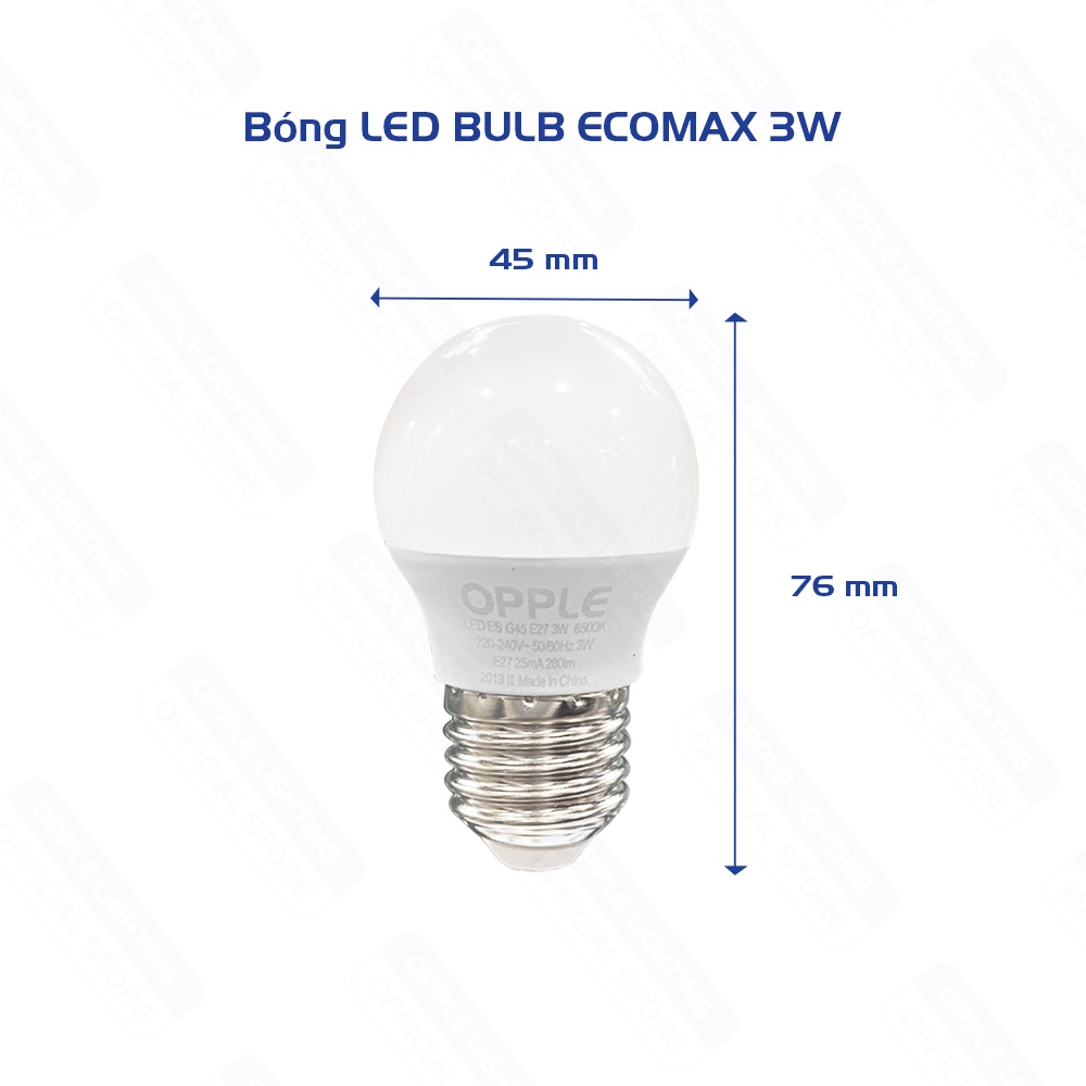 Bóng Đèn OPPLE LED Bulb Eco Save G45 E27 3W - Sáng Hơn Theo Cách Tiết Kiệm Hơn