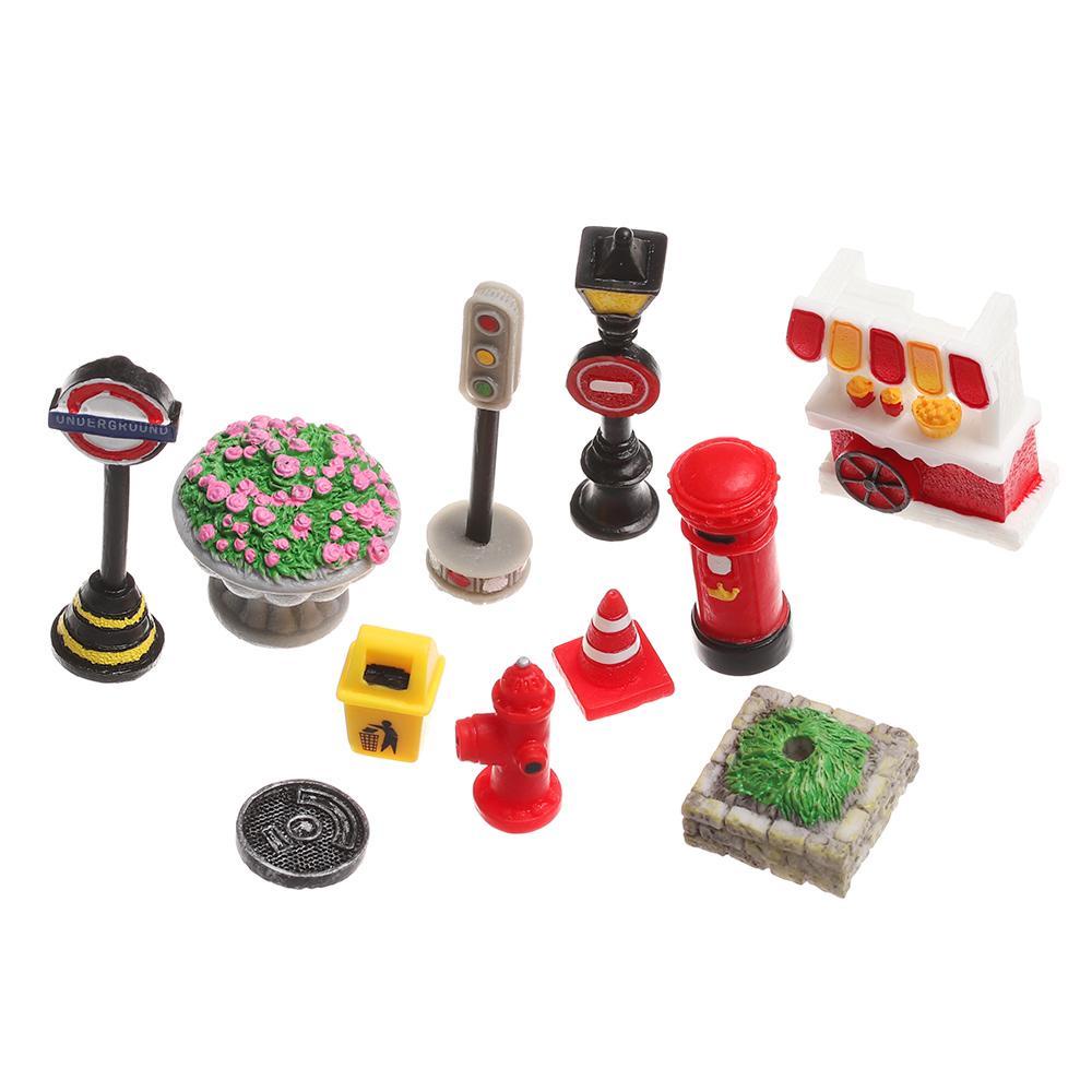 LONTIME 1 Mô Hình Phong Cảnh Đường Phố Bằng Nhựa Resin Trang Trí Sân Vườn