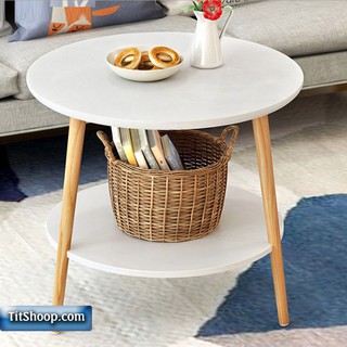 Bàn uống nước trà phòng khách 2 tầng nhỏ gọn đơn giản phong cách Bắc Âu