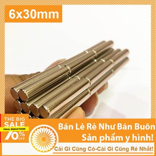 3 chiếc nam châm đất hiếm 6x30mm từ tính mạnh