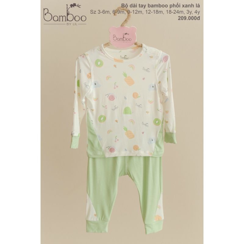 Bộ dài tay bamboo phối hoạ tiết cho bé LiL - Little Love