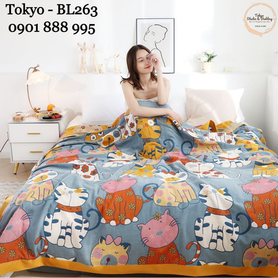 HOT🔴S36_Chăn Thu Xô Cotton Sợi tre Organic_Dòng Cao cấp siêu kháng khuẩn