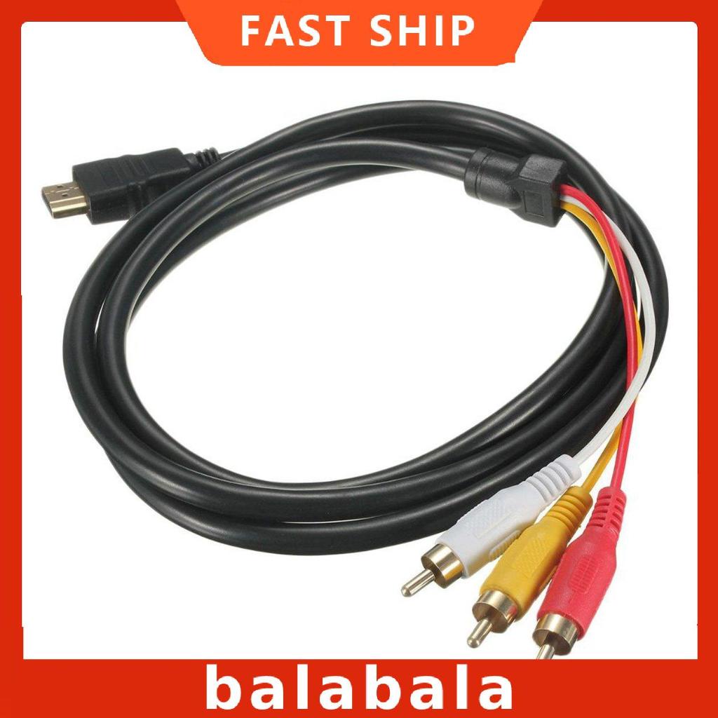 [BL]1080P HDTV HDMI-compatible Male To 3 RCA Audio Video AV Cable Cord Adapter