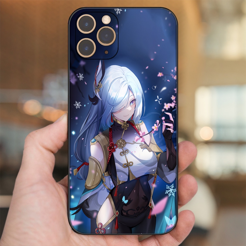 Ốp lưng iPhone 11 Pro dẻo đen cạnh vuông in hình Shenhe Genshin Impact
