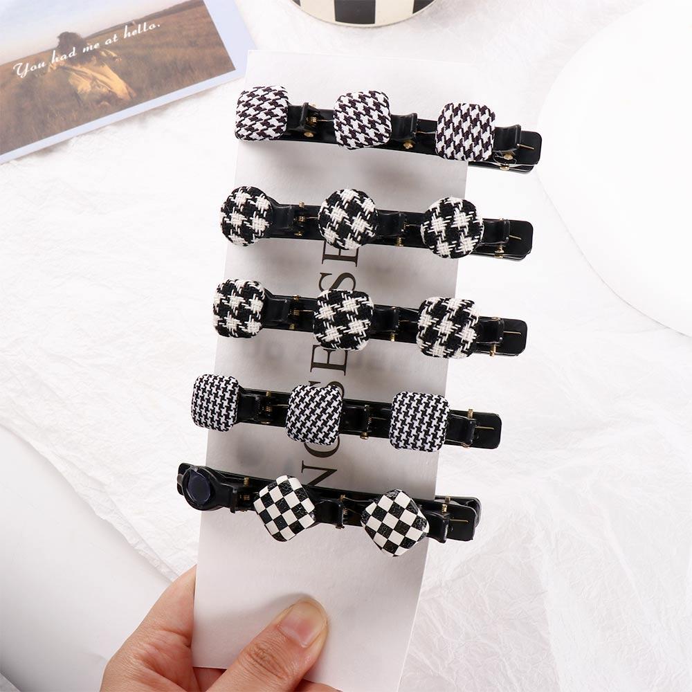 Kẹp Tóc Vải Họa Tiết Sọc Caro Kiểu Công Chúa Thời Trang Cho Nữ