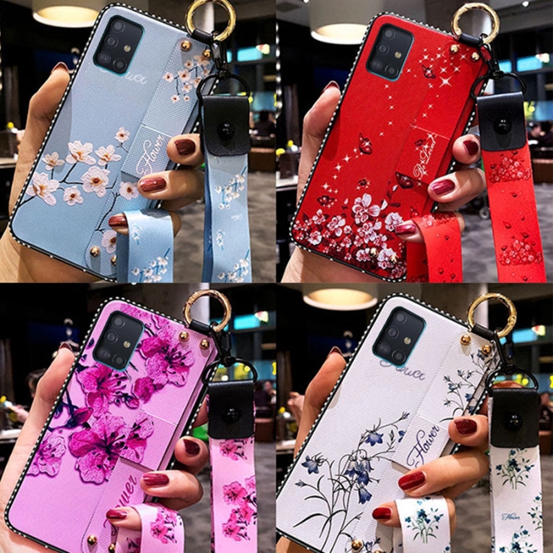 Ốp lưng silicon mềm hình hoa có dây cho Samsung Galaxy A51 A71 A10 A20 A30 A50S S20 Plus Note 10 Lite S10 Note 20  | BigBuy360 - bigbuy360.vn